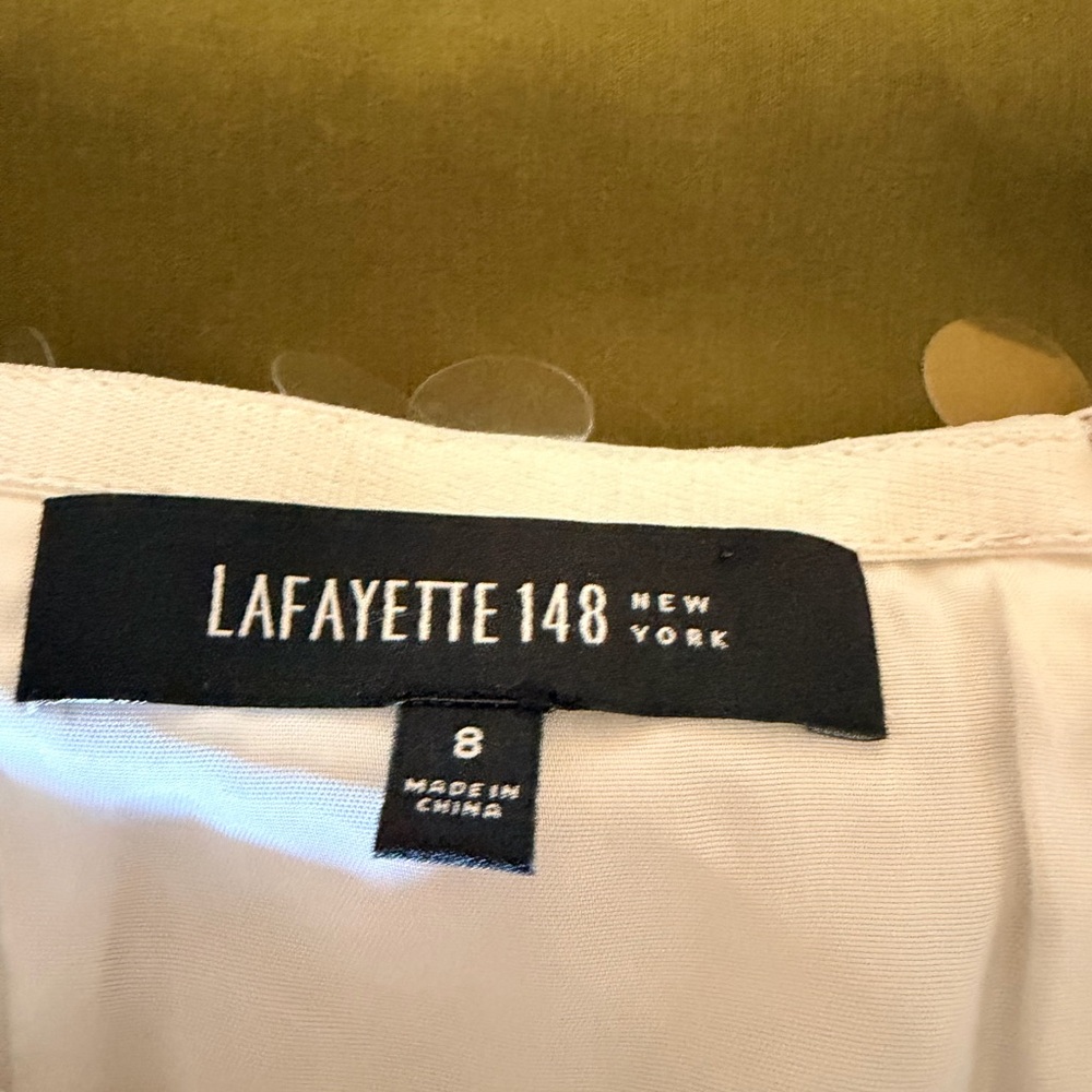 Lafayette 148 white and silver grey sequined skirt